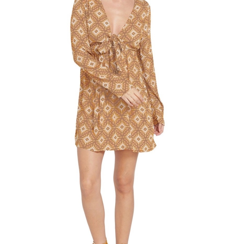 Volcom Brown Patterned Dress - Picture 2 of 6